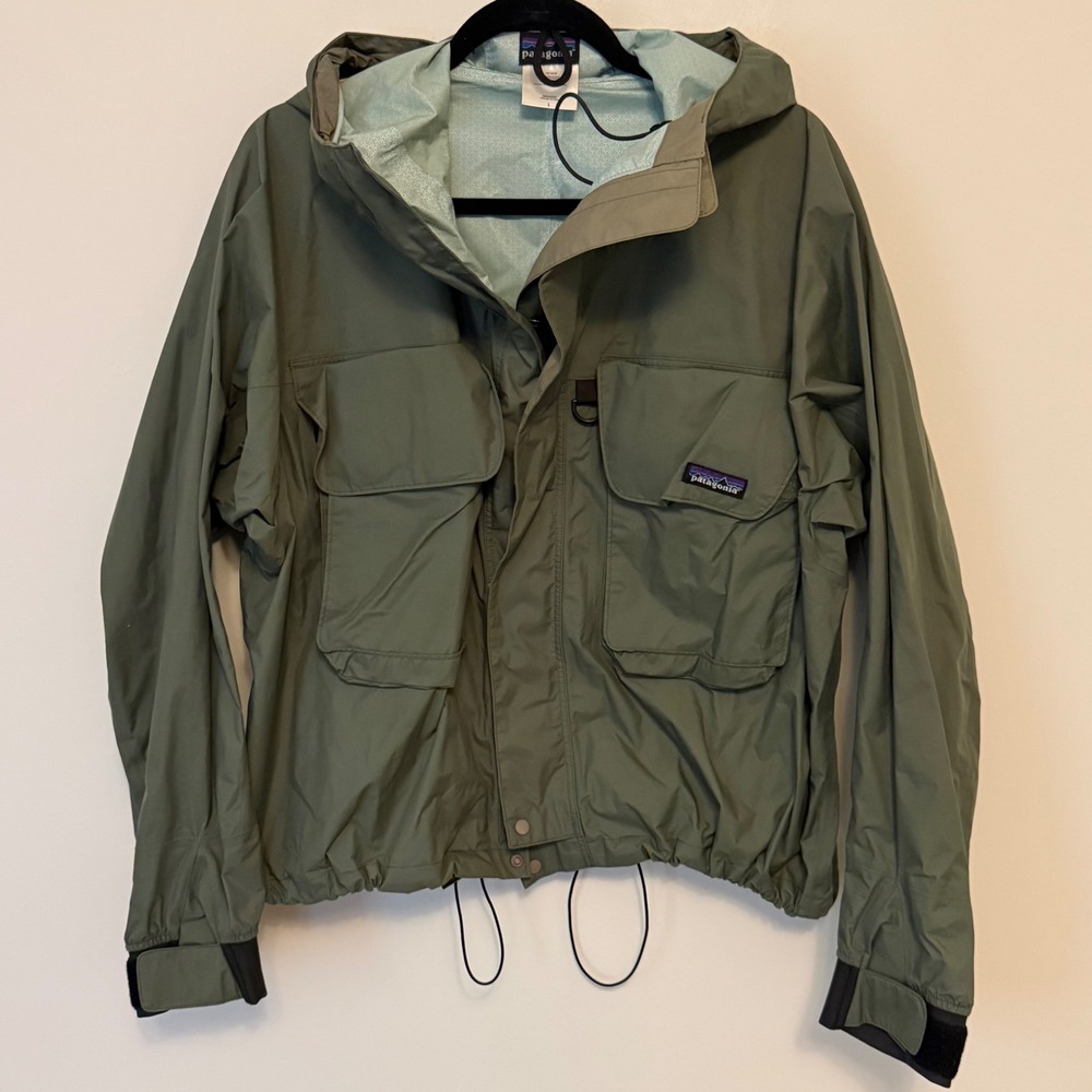 Vintage Patagonia SST Fly Fishing Wading Jacket Sage Green Olive Mens Large L